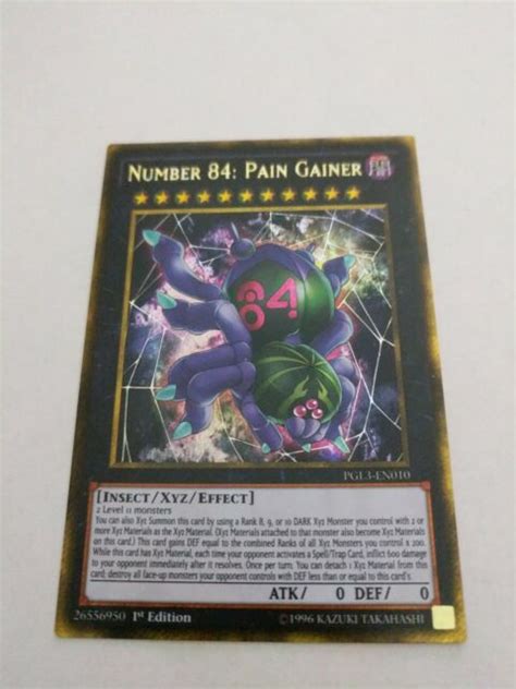 Yugioh Number 84 Pain Gainer Pgl3 En010 Gold Secret Rare 1st Edition