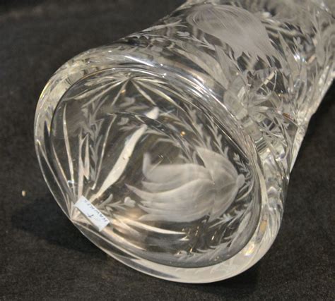 Bargain Johns Antiques Brilliant Period Cut Glass Vase Signed Hawkes