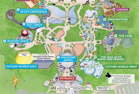 Updated Epcot Guide Map Showcases Future Projects Space 220 Play Pavilion Cosmic Rewind New
