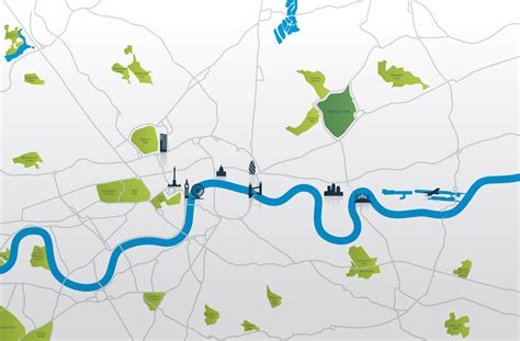 London Map River Thames