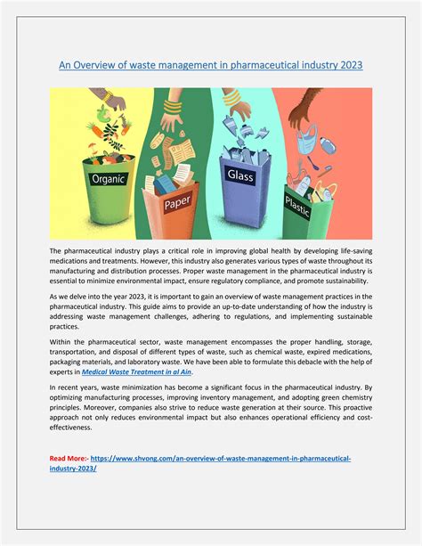 An Overview Of Waste Management In Pharmaceutical Industry 2023 By