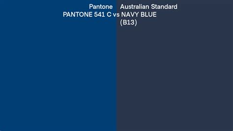 Pantone 541 C Vs Australian Standard Navy Blue B13 Side By Side