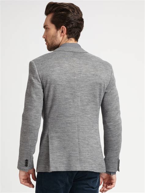 Lyst Theory Knit Blazer In Gray For Men