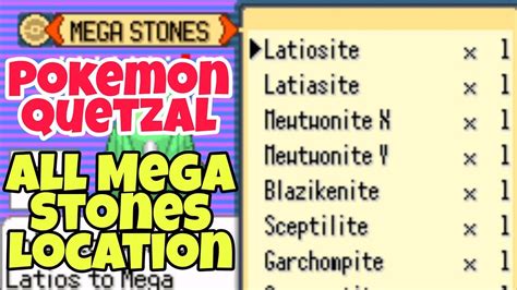 All Mega Stones Location In Pokemon Quetzal Youtube