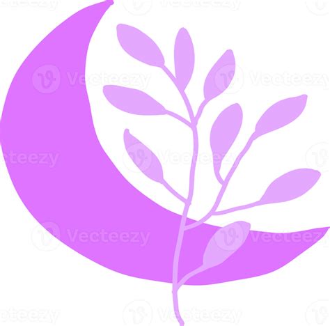 Free Purple Moon With Flower 16416371 Png With Transparent Background