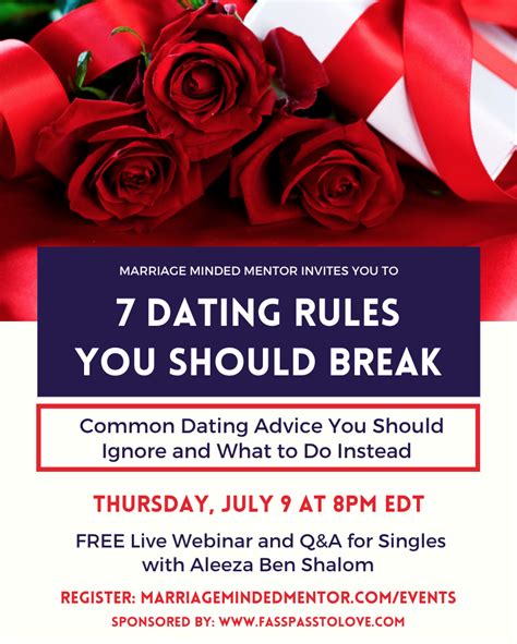 7 Dating Rules You Should Break Marriage Minded Mentor