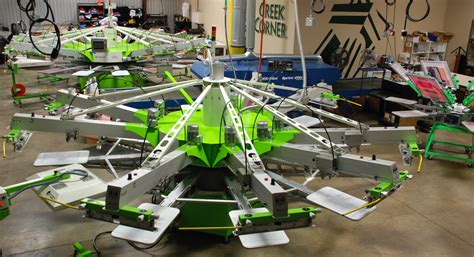 The screen printing process is a technique whereby a design is transferred through a mesh screen, onto a substrate, with fabric ink. New Screen Printing Press in Service | Greek Corner Printing