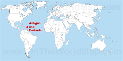 Antigua And Barbuda On The World Map Antigua And Barbuda On The Caribbean Map