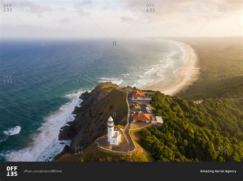 Aerial View Of Cape Byron Lighthouse During The Sunset Australia