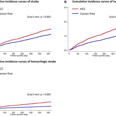 Cumulative Incidence Curves Of Stroke In Patients With Hcc And