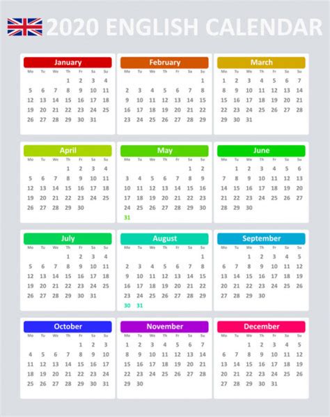 Ten Years Simple Editable Vector Calendars Year 2019 2020 2021 Stock