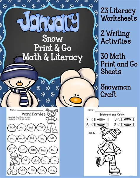 January Printables Teacher Created Resources Go Math Ela Activities