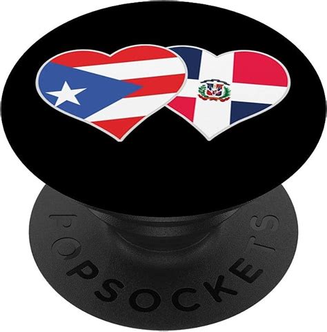 Half Puerto Rican Half Dominican Flag Heart Dominirican T Popsockets Popgrip