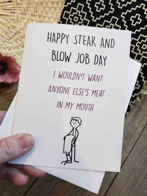 Happy Steak And Blow Job Day Birthday Card Steak And Bj Etsy
