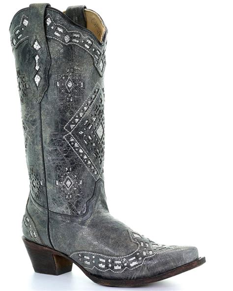 Corral Womens Glitter Inlay Cowgirl Boot Snip Toe A2963 Ebay