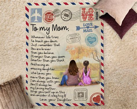 Personalized Letter To My Mom Blanket Mothers Day Blankets Etsy