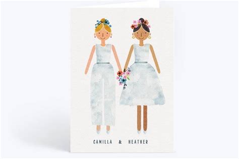 Paper Wedding And Engagement Cards Lesbian Wedding Card Personalised