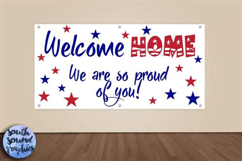 Welcome Home Military Banner Military Homecoming Sign Etsy