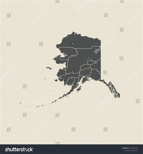 Illustration Vector Map Alaska Stock Vector Royalty Free 1457982320