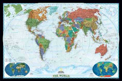 World Political Wall Map National Geographic Executive