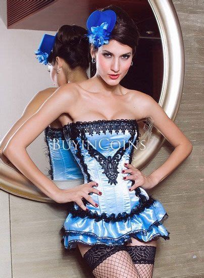 Garbed In Sexy Blue Corset That Accentuates Her Willowy Hot Sex Picture