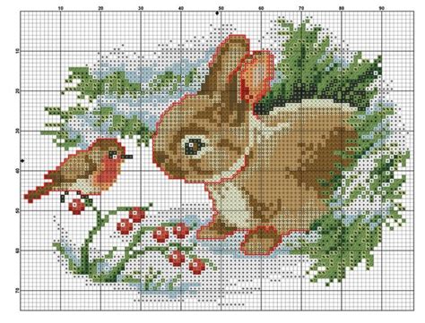 Free cross stitch patterns created by connie barwick. The Bird & The Bunny [Cross Stitch - Winter - Animals ...