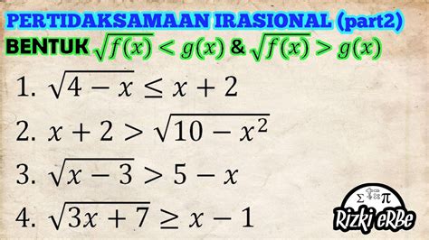 Pertidaksamaan Irasional Part 2 Matematika Wajib Kelas 10 YouTube