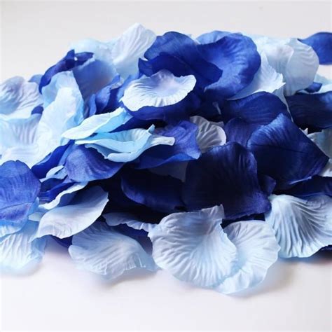 600pcs Mixed Royal Blue And Aqua Blue Silk Rose Petals Wedding Flowers