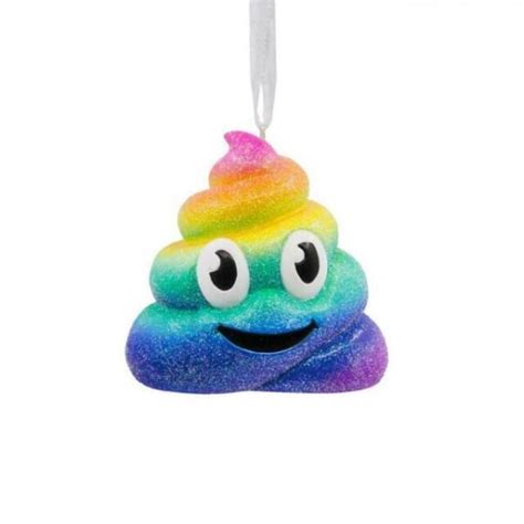 Hallmark Rainbow Sparkle Swirl Emoji Poop Ornament Christmas 2018 For