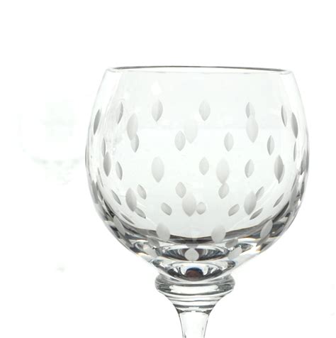 hermes fanfare wine glasses 2 piece set polka dot etched crystal clear 62141666