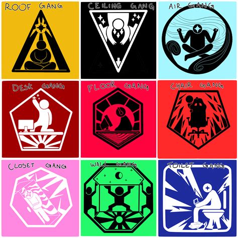 THE FINAL VERSION of the Gang Symbols, hope you like it! u/Galaxtagon