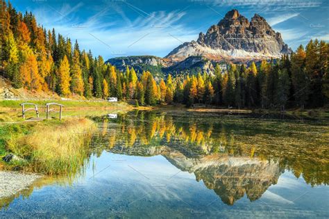 Antorno Lake In Dolomites Italy Stock Photo Containing Alpine And Alps