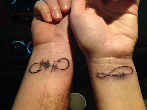 Couples Tattoo We Recorded Messages To Each Other And Then Used The Voice Waves To Tie Them