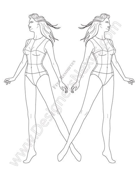 Female Body Sketch Template Body Drawing Template Awesome Drawn Figurine Fashion Pencil And In