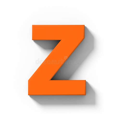 Letter Z 3d Orange Isolated On White With Shadow Orthogonal Pr Stock