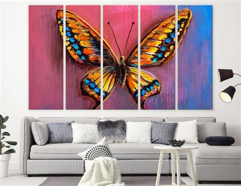 Butterfly Wall Art Large Minimalist Canvas Wall Art Home Decor Etsy