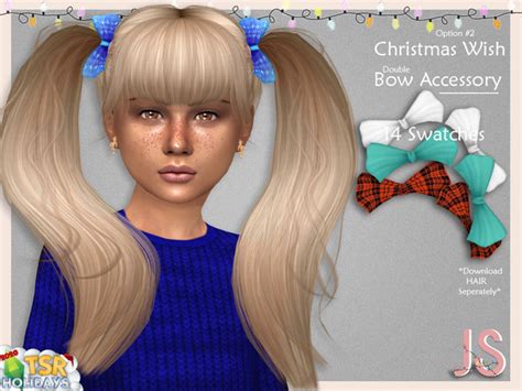 The Sims Resource Holiday Wonderland Christmas Wish Hair Bow