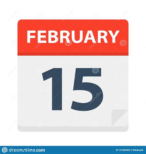 February 15 - Calendar Icon Stock Vector - Illustration of organizer, 2022: 131928405