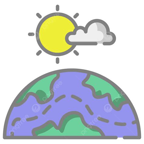 Gambar Ikon Cuaca Dengan Matahari Dan Bumi Cuaca Matahari Ikon Png