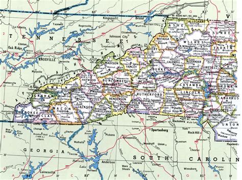 North Carolina Map With Countiesfree Printable Map Of North Carolina