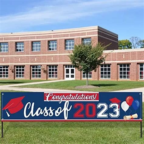 Class Of 2023 Graduation Decorations Banner Blue And Red Graduation