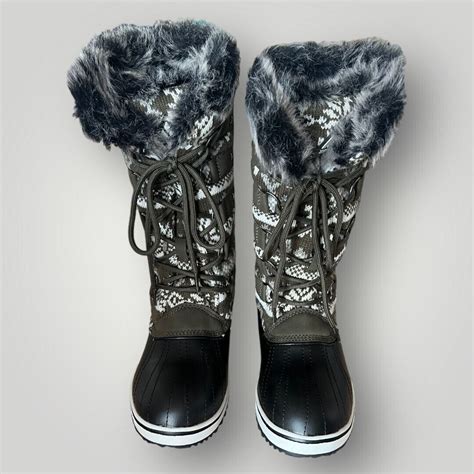 Mishansha Damen Schneestiefel Warm Gefüttert Winterstiefel Snow Boots