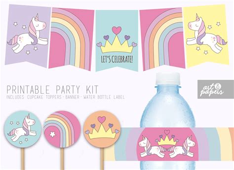 instant download printable unicorn party decor unicorn