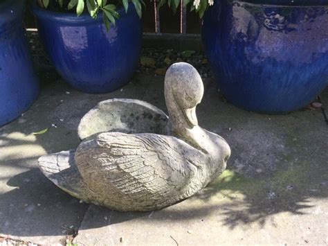 Vintage Stone Concrete Garden Ornament Planter Large Swan In Coventry