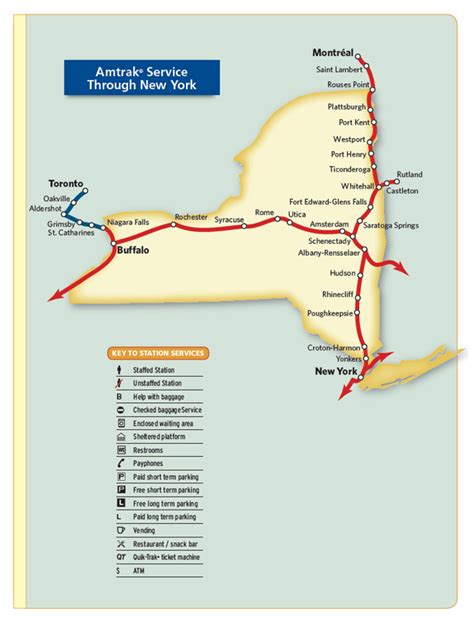Amtrak Stations New York State Map United States Map