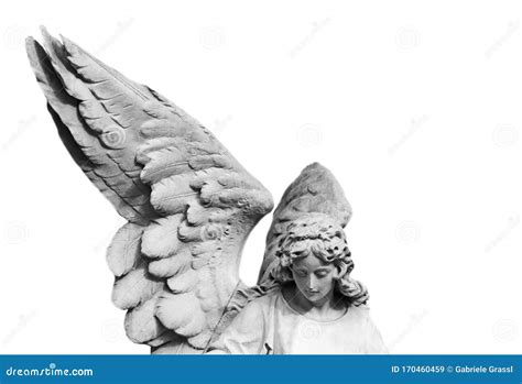 Black And White Angel Sculpture Stock Image Image Of Shut Faith
