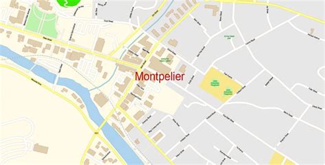 Montpelier Vermont Us Pdf Map Vector Exact City Plan Detailed Street