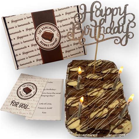 Buy Regular Chocolate Happy Birthday Cake Brownie Slab With Cake Topper