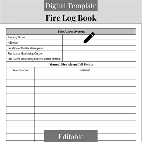 Fire Safety Log Book Fire Safety Log Book Printable Fire Safety Log
