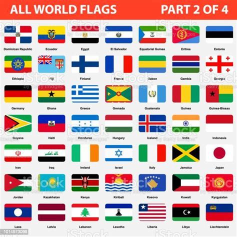 All World Flags In Alphabetical Order Part 2 Of 4 Stock Illustration